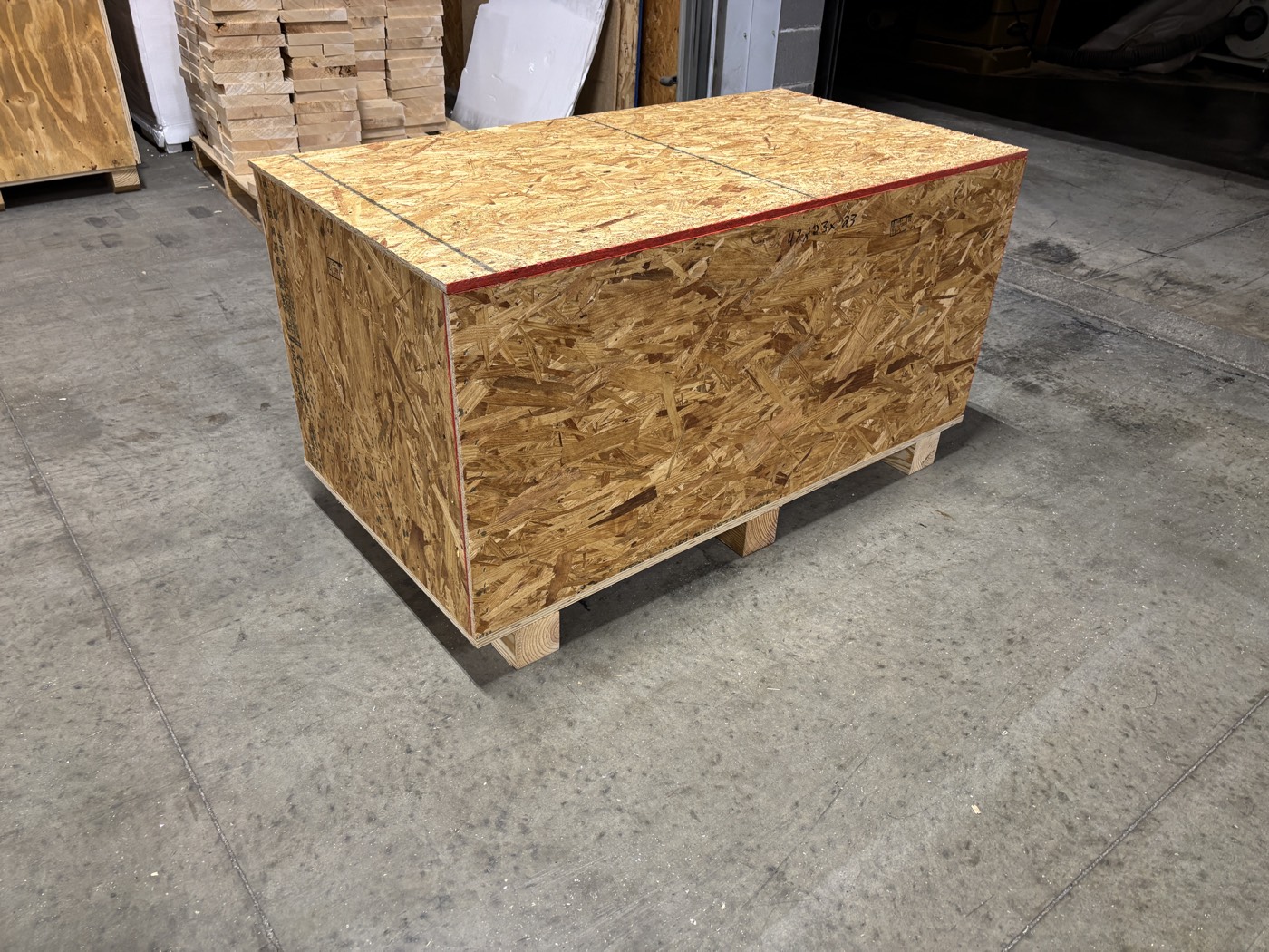 Custom crating project in the shop